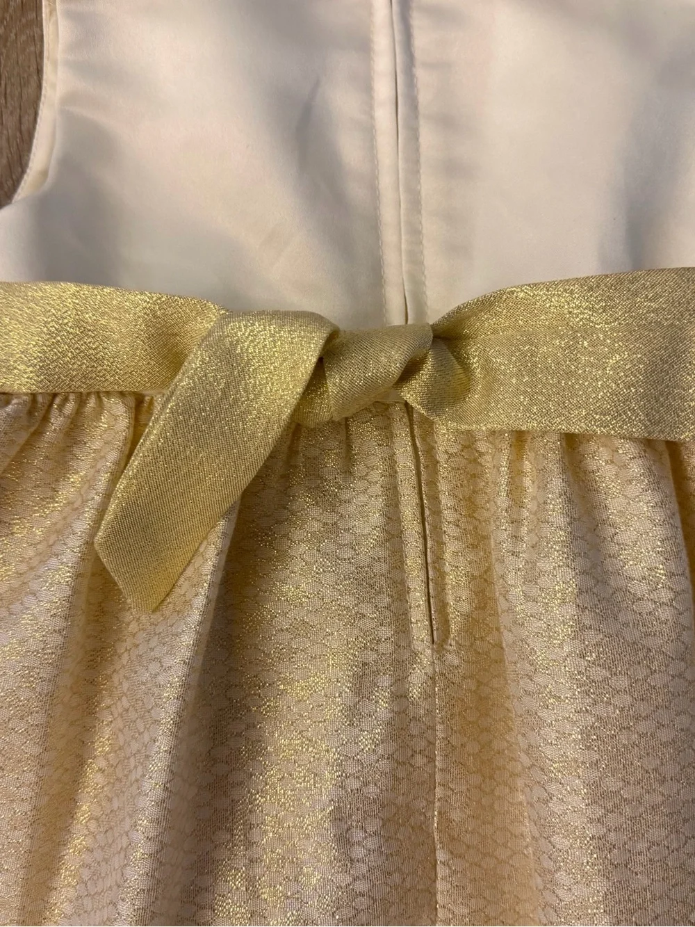 Mia Julianna Girl's Size 18 Months Gold & Cream Textured Party Dress